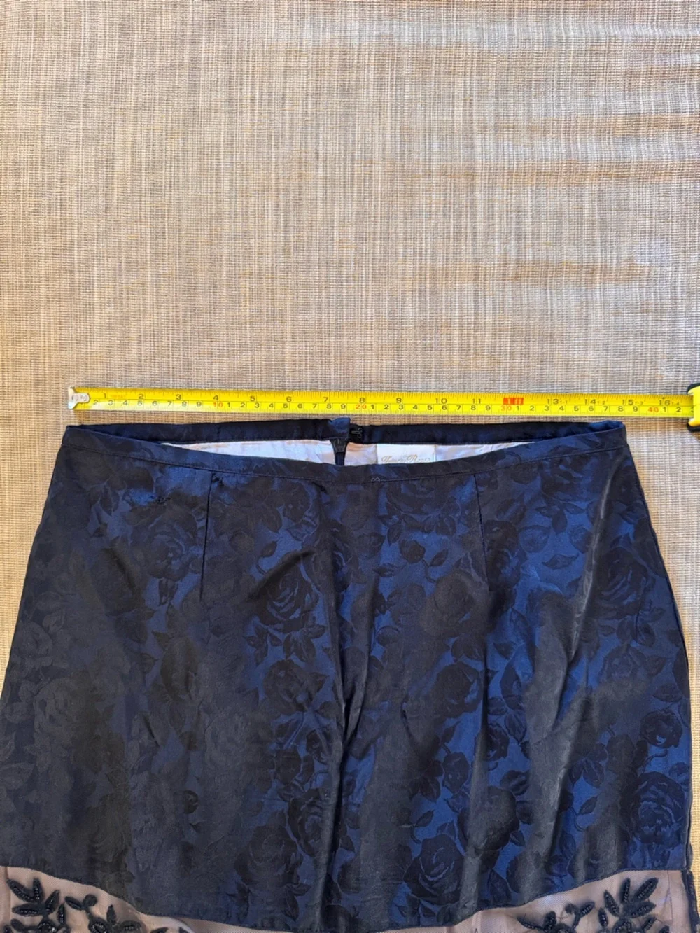 Tracy Reese Black Silk Floral Midi Skirt